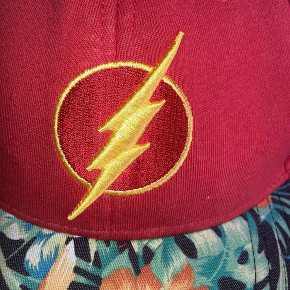 The Flash Six Flags over texas DC Comic Flat Brim ball cap snapback - Picture 2 of 11